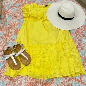 NWT Who What Wear Eyelet Mix Ruffle Dress